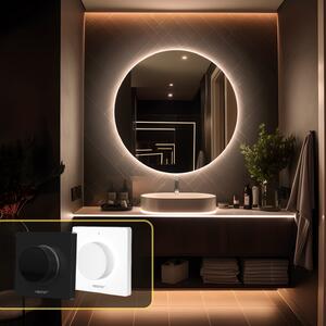 LED zrkadlo okrúhle Romantico ⌀70cm teplá biela - diaľkový ovládač Farba diaľkového ovládača: Biela