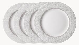 Porcelánové plytké taniere Flat, 4 ks