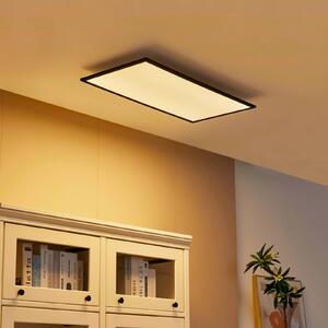 Lindby LED panel Lamin, čierny, 80 cm, stmievateľný, diaľkové ovládanie, Čierna, Obývacia izba / jedáleň, Moderný, Stropné svetlo