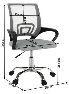 TEMPO Kancelárska stolička, šedá / čierna, DEX 4 NEW