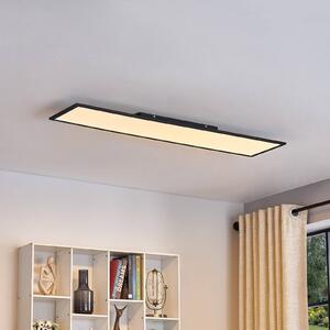 Lindby LED panel Lamin, čierny, 120 cm, stmievateľný, diaľkové ovládanie, Čierna, Obývacia izba / jedáleň, Moderný, Stropné svetlo