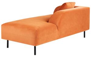 Leňoška oranžová zamatová 2-miestna ľavostranná retro minimalistický štýl