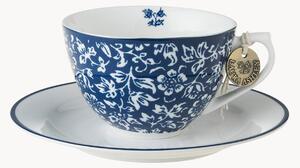 Porcelánové šálky na čaj's podšálkami Sweet Alyssum, 4 ks