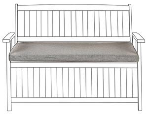 Sedací vankúš na záhradnú lavicu sivý polyester 108 x 45 cm jednofarebný bez vzoru šnúrky odolnosť voči UV žiareniu exteriér