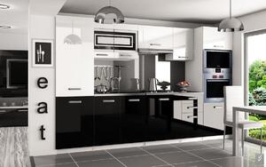 Moderná kuchyňa Syka 300 cm Bílá lesklá / Černá lesklá