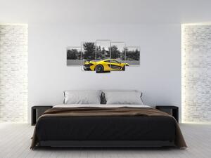 Žlté športové auto - obraz (Obraz 150x70cm)