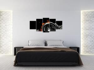 Obraz horiace motorky (Obraz 150x70cm)