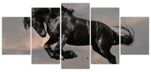 Čierny kôň, obraz (Obraz 150x70cm)
