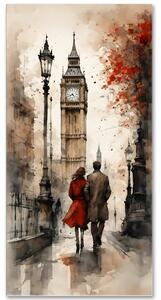 Láska v Londýne – romantický obraz s výhľadom na Big Ben 25x50cm