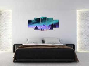 Abstraktný obraz hôr (Obraz 150x70cm)