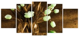 Tulipány vo váze - obraz (Obraz 150x70cm)