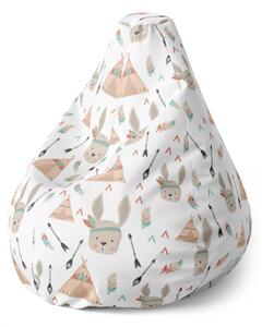 Sablio Sedací vak Pear Zajace pri stane - 70 x 95 x 15 cm