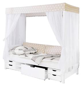 POSTEĽ S NEBESAMI, 90/200 cm biela, béžová MID.YOU - Online Only detský nábytok, Online Only