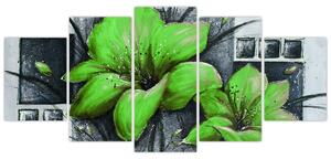 Obraz zelené kvety (Obraz 150x70cm)