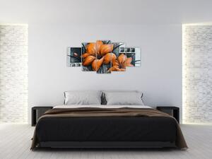 Obraz oranžovej kvety (Obraz 150x70cm)