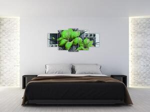 Obraz zelené kvety (Obraz 150x70cm)