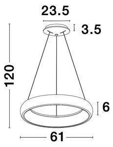 LED luster Albi 60 čierne – Čierna