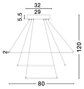 LED luster na lanku Dea 2 stmievateľný – Biela