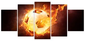 Obraz horiaceho futbalovej lopty (Obraz 150x70cm)