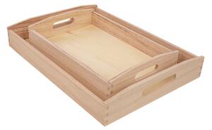 Súprava 2 drevených podnosov TIMBER TRAYS
