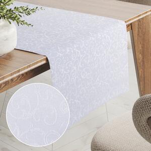 Biante Teflónový behúň na stôl TF-078 Ornamenty - studená biela 20x120 cm