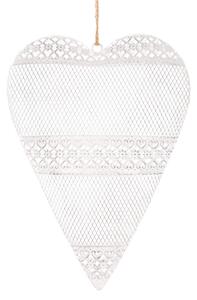Srdce kovové 28cm biele