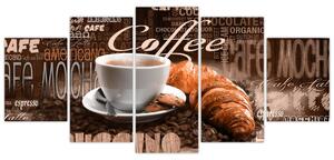 Káva s croissantom - obraz (Obraz 150x70cm)