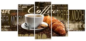 Káva s croissantom - obraz (Obraz 150x70cm)