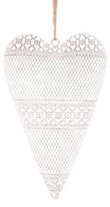 Srdce kovové 24cm biele