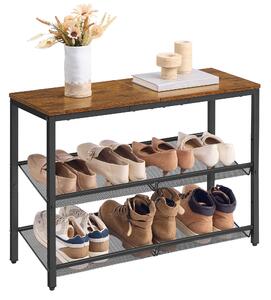 REGÁL NA TOPÁNKY, hnedá, čierna, 75/53/28 cm Boxxx - Online Only drobný nábytok, Online Only