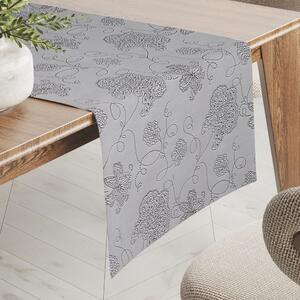 Biante Teflónový behúň na stôl TF-083 Kvetované ornamenty na sivom 20x120 cm