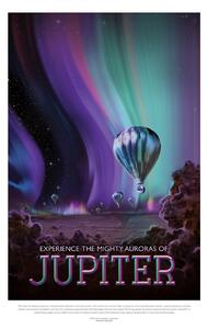 Ilustrácia Jupiter (Retro Planet & Moon Poster) - Space Series (NASA), (26.7 x 40 cm)