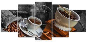 Zátišie s kávou - obraz (Obraz 150x70cm)