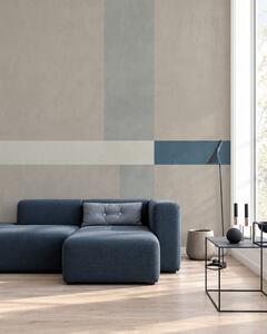 Tapety Abstraktné béžové a sivé obdĺžniky s modrým akcentom, Fototapety geometria, w05891v2 : Uwalls.sk