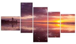 Obraz zapadajúceho slnka nad morskou hladinou (Obraz 150x85cm)