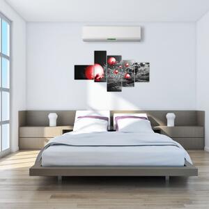Abstraktný obraz - červené gule (Obraz 150x85cm)