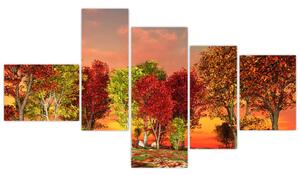 Obraz prírody - farebné stromy (Obraz 150x85cm)