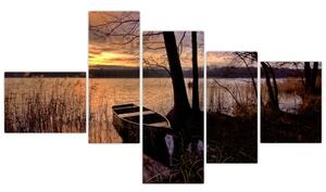 Obraz lodičky na jazere (Obraz 150x85cm)