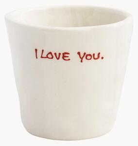 Ručne maľované šálky na espresso I Love You, 6 ks