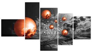 Abstraktné obrazy - oranžové gule (Obraz 150x85cm)