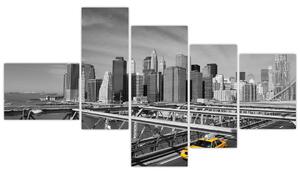 Obraz žltého taxíka (Obraz 150x85cm)