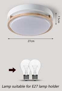 Brilagi - Stropné svietidlo ORINO 2xE27/40W/230V pr. 27 cm biela/dub