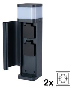 Brilagi -Vonkajšia lampa s 2 zásuvkami typu SCHUKO PILLAR 1xG9/11W/230V IP44 antracit