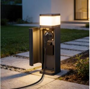 Brilagi -Vonkajšia lampa s 2 zásuvkami typu SCHUKO PILLAR 1xG9/11W/230V IP44 antracit