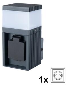 Brilagi - Vonkajšia lampa so zásuvkou SCHUKO PILLAR 1xG9/11W/230V IP44 antracit