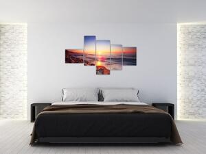 Moderný obraz - západ slnka nad morom (Obraz 150x85cm)