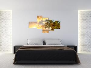 Obraz palmy na piesočnatej pláži (Obraz 150x85cm)