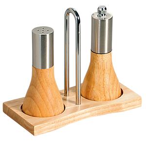 Súprava mlynček na korenie a soľnička - kaučukové drevo, 13 cm KESPER 13860