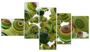 Abstraktný obraz - zelené gule (Obraz 150x85cm)