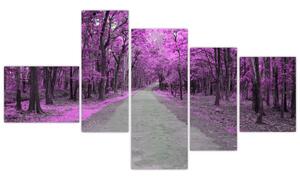 Moderný obraz - fialový les (Obraz 150x85cm)